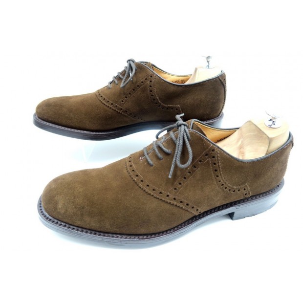 NEUF CHAUSSURES CHURCH'S ELGIN RICHELIEU 10.5F 44.5 LARGE DAIM MARRON SHOES 490€