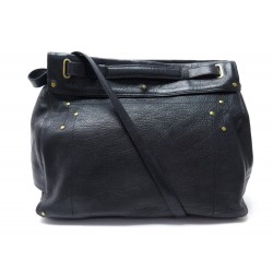 NEUF SAC A MAIN JEROME DREYFUSS CARLOS BANDOULIERE CUIR NOIR LEATHER BAG 1030€