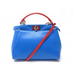 SAC A MAIN FENDI PEEKABOO MINI 8BN244 EN CUIR BLEU BANDOULIERE HAND BAG 2700€