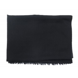 NEUF CHALE GUCCI GG GUCCISSIMA 165903 EN LAINE ET SOIE NOIR WOOL SILK SHAWL 450€