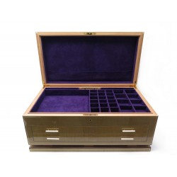 BOITE A BIJOUX ELIE BLEU COFFRET EN BOIS SYCOMORE VERT MARRON JEWELS BOX 12500€