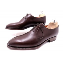 NEUF CHAUSSURES SANTONI RICHELIEU ONE CUT 5590 10.5 IT 44.5 FR CUIR SHOES 695€