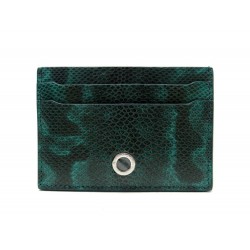 NEUF PORTE CARTES BULGARI EN CUIR DE SERPENT KARUNG LEATHER CARDS HOLDER 340€