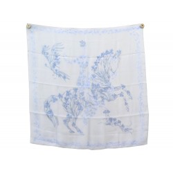 NEUF FOULARD HERMES CHEVAL FLEURI 1ERE EDITION EN MOUSSELINE DE SOIE SCARF 375€