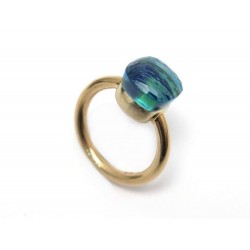 BAGUE POMELLATO NUDO CLASSIQUE A.A110/06/OY T51 OR ROSE & TOPAZE BLEU RING 2800€