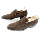 CHAUSSURES SANTONI MOCASSINS 10.5 IT 44.5 FR EN DAIM MARRRON LOAFER SHOES 650€