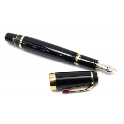 NEUF STYLO PLUME MONTBLANC BOHEME ROUGE 38268 RESINE NOIR + ECRIN NEW PEN 655€