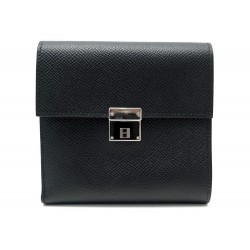 NEUF PORTEFEUILLE HERMES CLIC 12 H073508CK89 EN CUIR EPSOM NOIR NEW WALLET 1650€