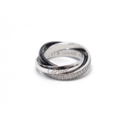 NEUF BAGUE CARTIER TRINITY CERAMIQUE PM B4095500 T47 OR GRIS ET DIAMANTS 6100€