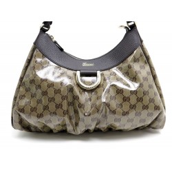 SAC A MAIN GUCCI 327786 EN TOILE MONOGRAMMEE ET CUIR CANVAS HAND BAG PURSE 800€