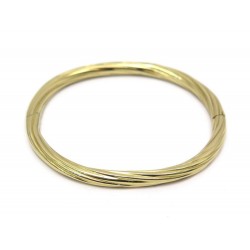 BRACELET TORSADE TAILLE 17 EN OR JAUNE 18K 17.1 GR + ECRIN GOLD RING BANGLE