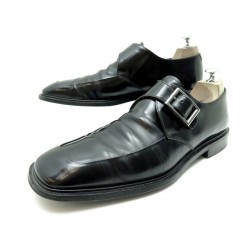 CHAUSSURES PRADA DERBY BOUCLE 9 IT 44 FR EN CUIR NOIR BLACK LEATHER SHOES 690€