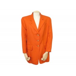 VINTAGE VESTE HERMES BAMBOO COTON ORANGE FEMME 