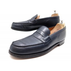 CHAUSSURES JM WESTON MOCASSINS 180 9.5B 43.5 CUIR BLEU MARINE LOAFERS SHOES 670€