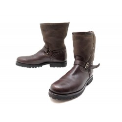 CHAUSSURES HESCHUNG BOTTES FOURREES CARDON 10 44 CUIR MARRON BOOTS SHOES 675€