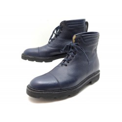 CHAUSSURES JOHN LOBB MOOR BOTTINES 9E 43 EN CUIR GRAINE BLEU BOOTS SHOES 1550€