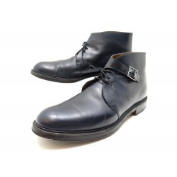 CHAUSSURES JOHN LOBB COMBE 9.5E 43.5 BOTTINES A BOUCLE CUIR BLEU BOOTS 1800€