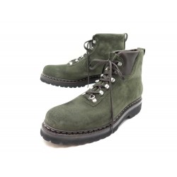 CHAUSSURES HESCHUNG BOTTINES GOUSSET 8.5 43 DAIM VERT SUEDE BOOTS SHOES 580€