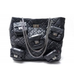 SAC A MAIN CHANEL 2.55 GRAND CABAS SHOPPING CUIR MULTIPLES POCHES TOTE BAG 4200€