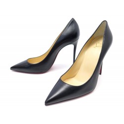 NEUF CHAUSSURES CHRISTIAN LOUBOUTIN KATE 100 39 ESCARPINS CUIR NOIR + BOITE 575€