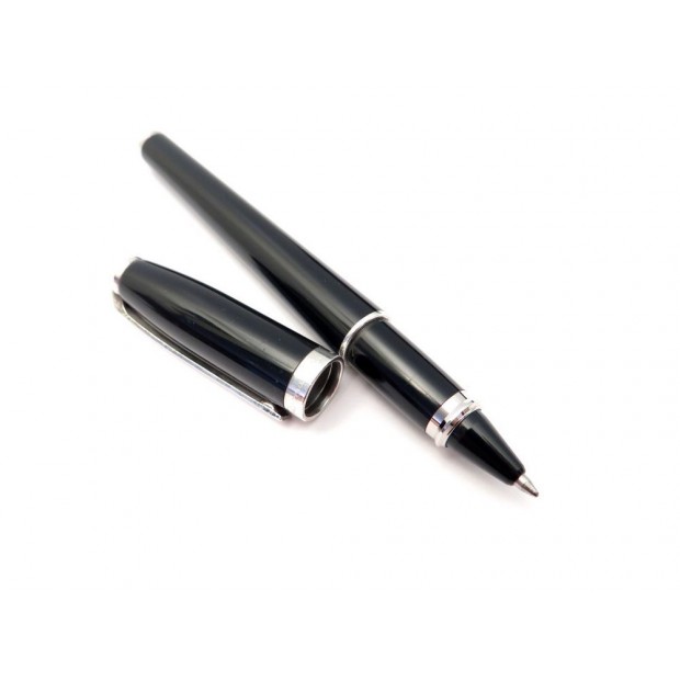 STYLO ROLLERBALL ST DUPONT OLYMPIO EN RESINE NOIRE + BOITE BLACK ROLLER PEN 300€