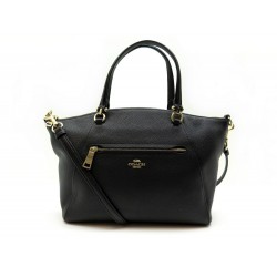 NEUF SAC A MAIN COACH PRAIRIE BANDOULIERE CUIR GRAINE NOIR LEATHER HANDBAG 350€