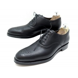 NEUF CHAUSSURES HESCHUNG ACER 9.5 43.5 RICHELIEU BOUT FLEURI EN CUIR NOIR 485€