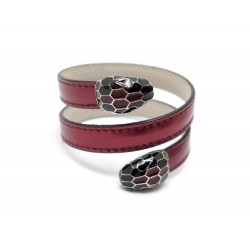 NEUF BRACELET BULGARI SERPENTI FOREVER CLEOPATRA 288392 CUIR ROUGE + BOITE 450€