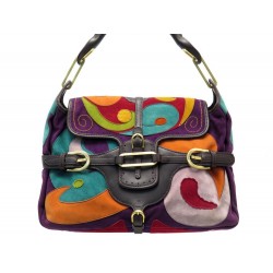 SAC A MAIN JIMMY CHOO MULTICOLORE DAIM ET CUIR LEATHER SUEDE HAND BAG PURSE 995€