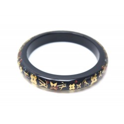 NEUF BRACELET LOUIS VUITTON INCLUSION PM MONOGRAM T18 EN RESINE NOIR JEWEL 390€