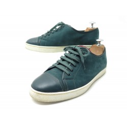 NEUF CHAUSSURES JOHN LOBB BASKETS LEVAH 6E 40 CUIR SUEDE VERT SNEAKERS 605€