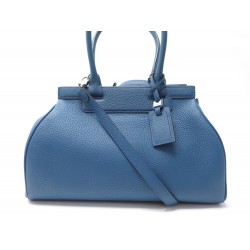 NEUF SAC A MAIN MOYNAT PAULINE PM EN CUIR GRAINE BLEU BANDOULIERE HAND BAG 3200€