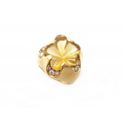 BAGUE FRED CHEVALIERE T55 EN OR JAUNE 18K CITRINE 11CT DIAMANTS 0.45 GOLD RING