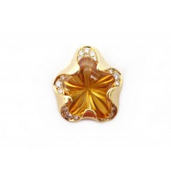 PENDENTIF FRED EN OR JAUNE 18K CITRINE 11CT & DIAMANTS DIAMONDS GOLD PENDANT