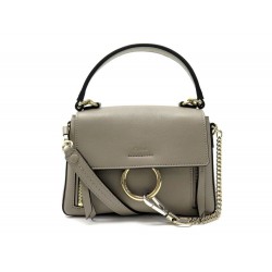 NEUF SAC A MAIN CHLOE DOUBLE PORTE FAYE DAY SMALL BANDOULIERE CUIR TAUPE 1490€