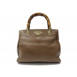 NEUF SAC A MAIN GUCCI BAMBOO SHOPPER MEDIUM 336032 CUIR GRAINE MARRON BAG 840€