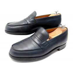 CHAUSSURES JM WESTON 180 7E 41.5 LARGE 42 MOCASSINS CUIR BLEU LOAFERS SHOES 620€