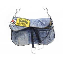 SAC A MAIN CHRISTIAN DIOR DOUBLE SADDLE MISS DIORELLA TOILE DENIM HAND BAG 2465€