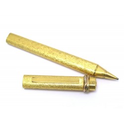 VINTAGE STYLO BILLE CARTIER TRINITY EN PLAQUE OR GOLDEN ROLLERBALL PEN 320€