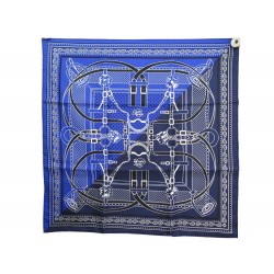 NEUF FOULARD HERMES GRAND MANEGE CUT BANDANA 55 CM D'ORIGNY SOIE + BOITE SCARF