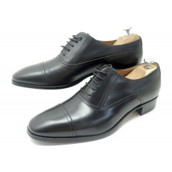 NEUF CHAUSSURES GUCCI 547662 10 44 RICHELIEU CUIR NOIR +BOITE LEATHER SHOES 730€