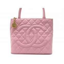 NEUF SAC A MAIN CHANEL SHOPPING MEDAILLON CUIR CAVIAR ROSE LEATHER HANDBAG 2140€