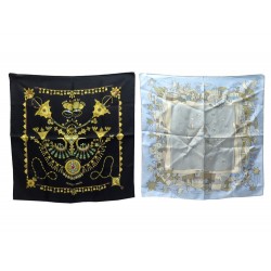 LOT 2 FOULARDS GAVROCHES HERMES RIVES DE LA MEDITERRANEE PARURES DES SABLES 350€