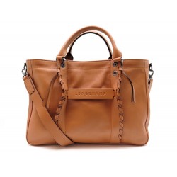 NEUF SAC A MAIN LONGCHAMP 3D PORTE MAIN M L1285HSL016 CUIR NATUREL HANDBAG 850€