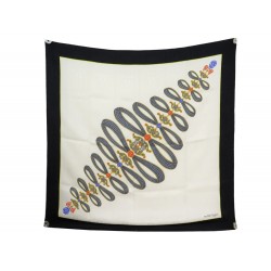 FOULARD CARTIER JOAILLERIE CARRE 90 SOIE BROCHEE JACQUARD BOITE SLIK SCARF 355€