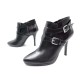 CHAUSSURES RALPH LAUREN LORELEI 7B 37 BOTTINES LOW BOOTS EN CUIR NOIR SHOES 170€