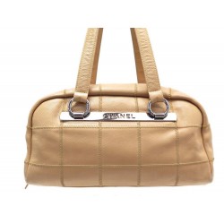 SAC A MAIN CHANEL BOWLING 30 CM CUIR CAVIAR BEIGE LEATHER HAND BAG PURSE 3400€