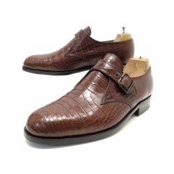 NEUF CHAUSSURES JM WESTON MOCASSINS FLORE 531 CUIR CROCODILE MARRON LOAFER 5500€