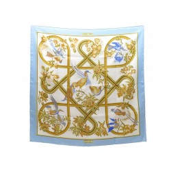 NEUF FOULARD HERMES CARAIBES CARRE 90 VAUZELLES EN SOIE + BOITE SILK SCARF 375€