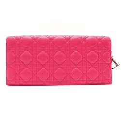 NEUF SAC A MAIN CHRISTIAN DIOR POCHETTE LADY EN CUIR CANNAGE ROSE HAND BAG 1500€